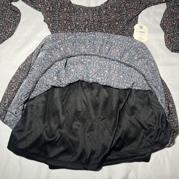 NEW Altard State Tiered Ruffle Mini Dress M Boho Prairie Balloon Sleeve Tie back - Picture 6 of 11